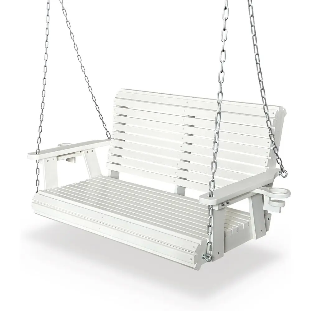 

Heavy-Duty HDPE Swing with 18/8 Stainless Steel Bolts, Ergonomic Design, Weather-Resistant, Supports 1200 LBS, Vanilla White for