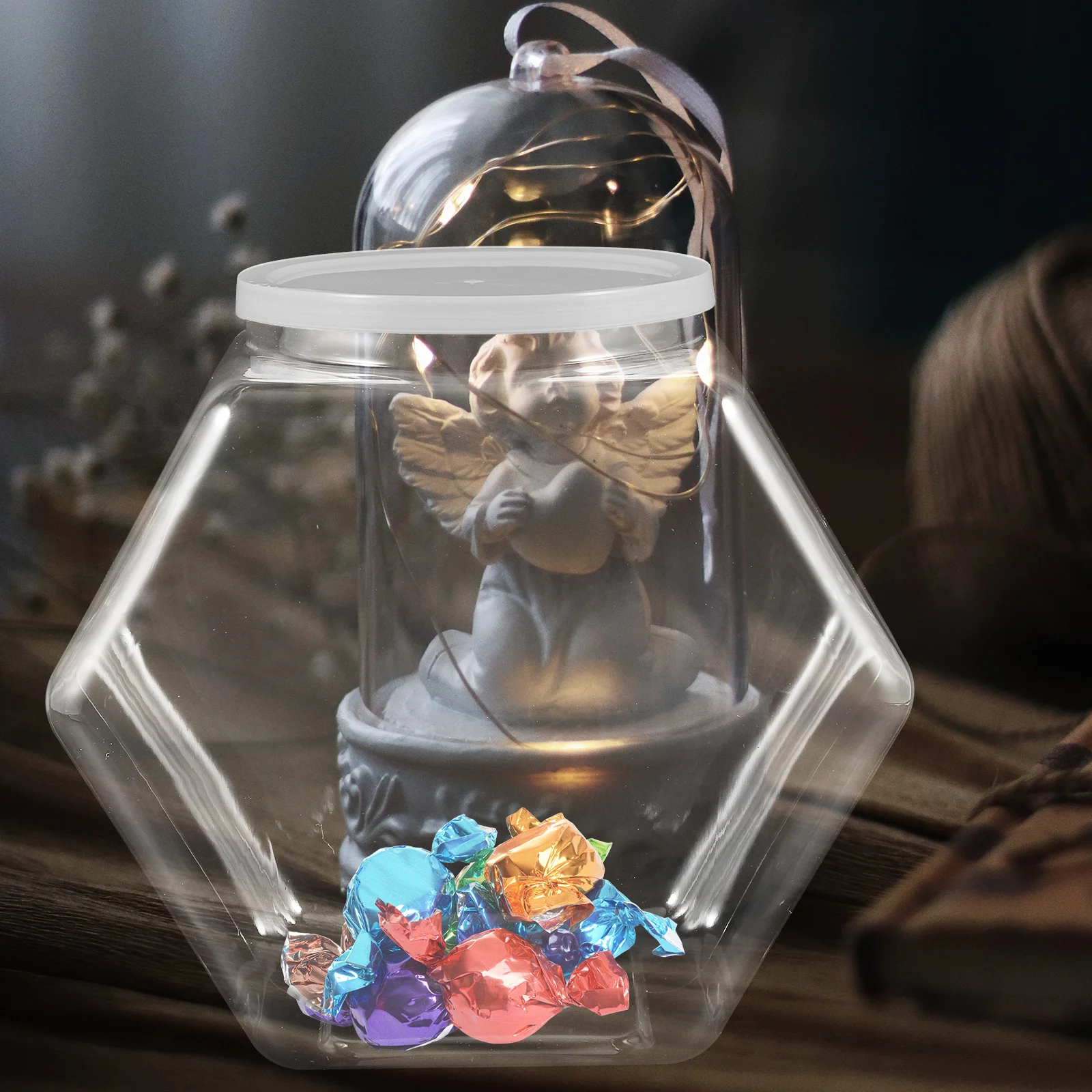 

2Pcs Clear Storage Jars Sealed Lid Large Capacity Airtight Food Containers for Candy Snacks Dry Foods Kitchen Storage Holders