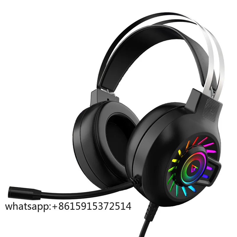 

TLCRETE HG22 Pro PC Custom logo Gamer Pubg Headphone 7.1 Wholesale Phone Audifonos Game RGB Gaming Headset