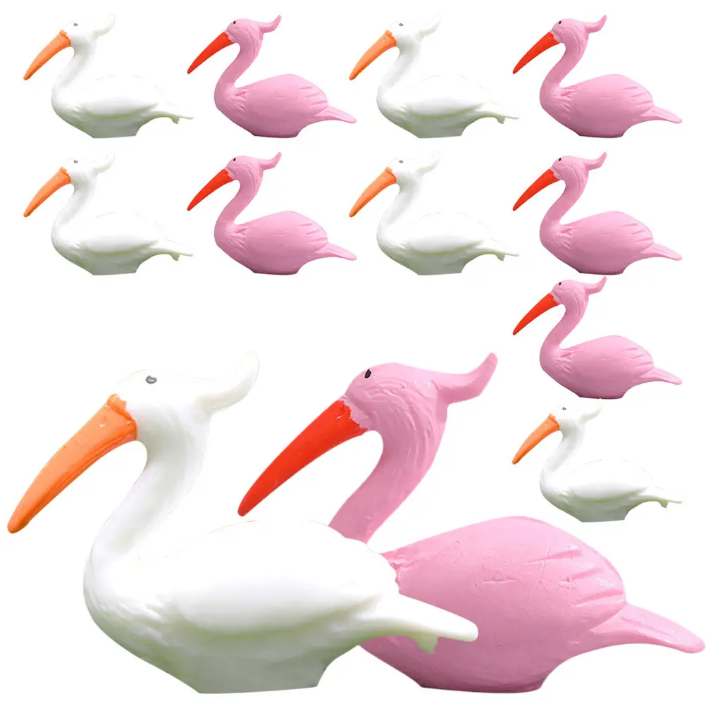 12Pcs Elegant Flamingo Decoration Set Premium Material Lifelike Mood Boosting for Potted Plants Small Garden Landscape Home