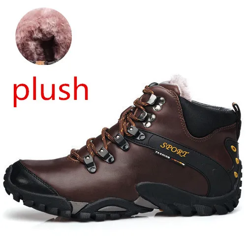 New Road Track 2022 Men Snow Boots Waterproof Men Footwear Winter Ankle Boots Fur Breathable Men Winter Shoes 3 Colors