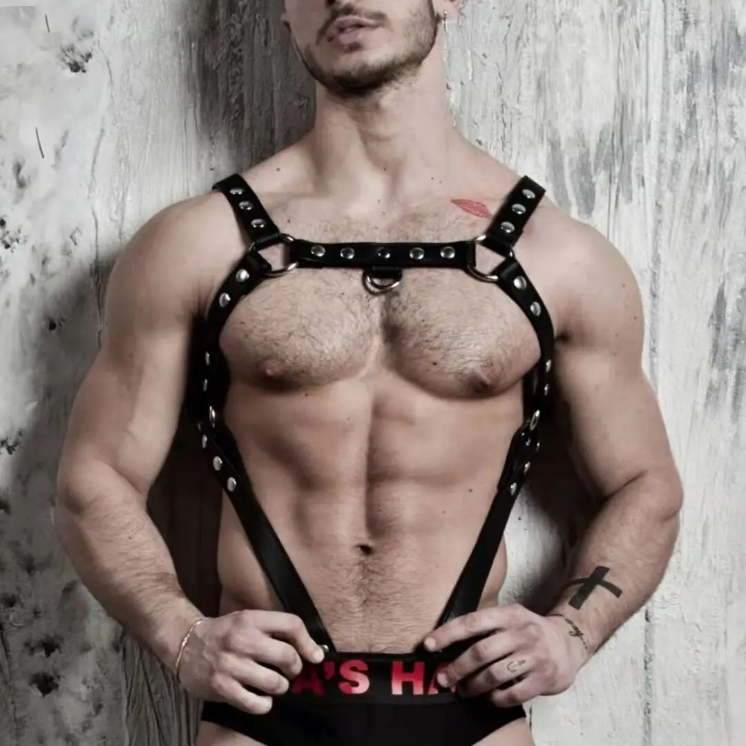 Men Harness Vest Harness belt Leather couro sexy Toys For Couples Body Lingerie Sexy Tank Erotic Accessories Bdsm Clothes