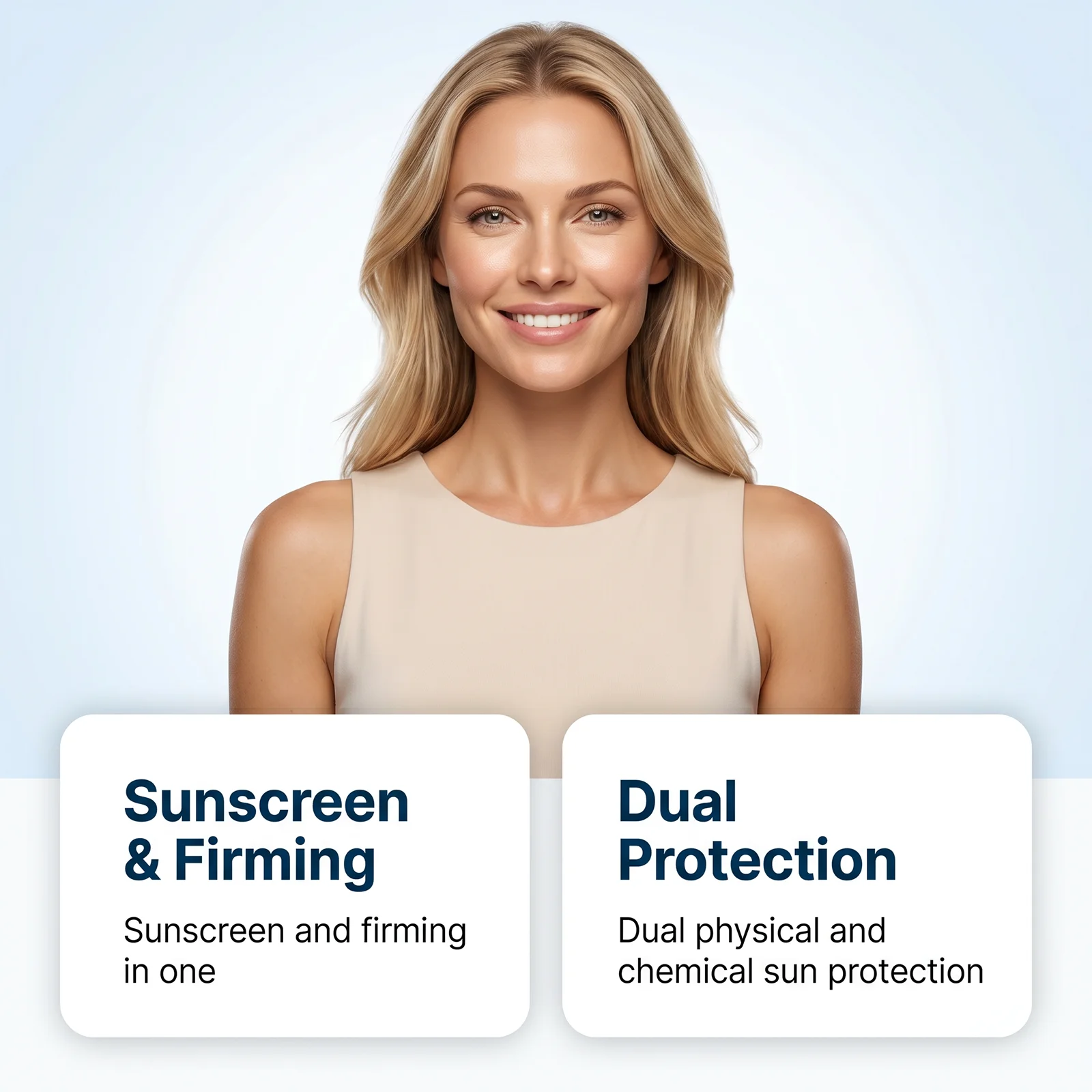 Firming Sunscreen Face Cream SPF50 High-Power Anti-Tanning Fade Wrinkle Daily Care Moisturizing UV Protection Dual-Effect Cream