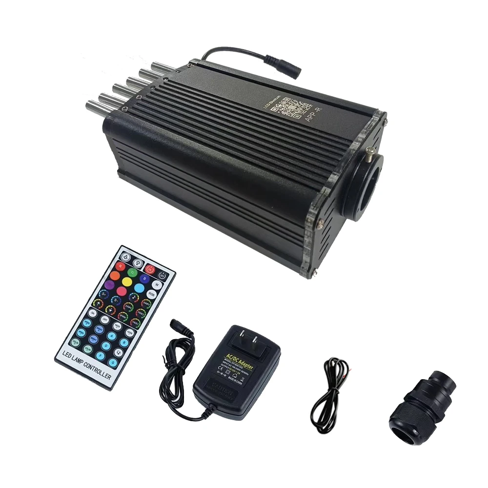 

18 Вт Twinkle & Shooting Star Engine Светодиодный метеоритный проектор DC12V с одним портом и дистанционным мерцающим колесом APP для оптоволоконного освещения