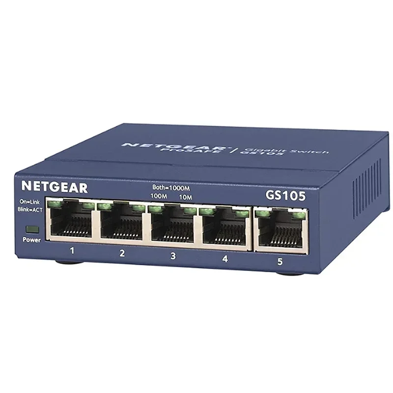 Netgear GS105 Gigabit Switch 5-Port 10/100/1000 Gigabit Ethernet ,Bandwidth 10 Gbps ,Unmanaged Desktop Switch For Home office