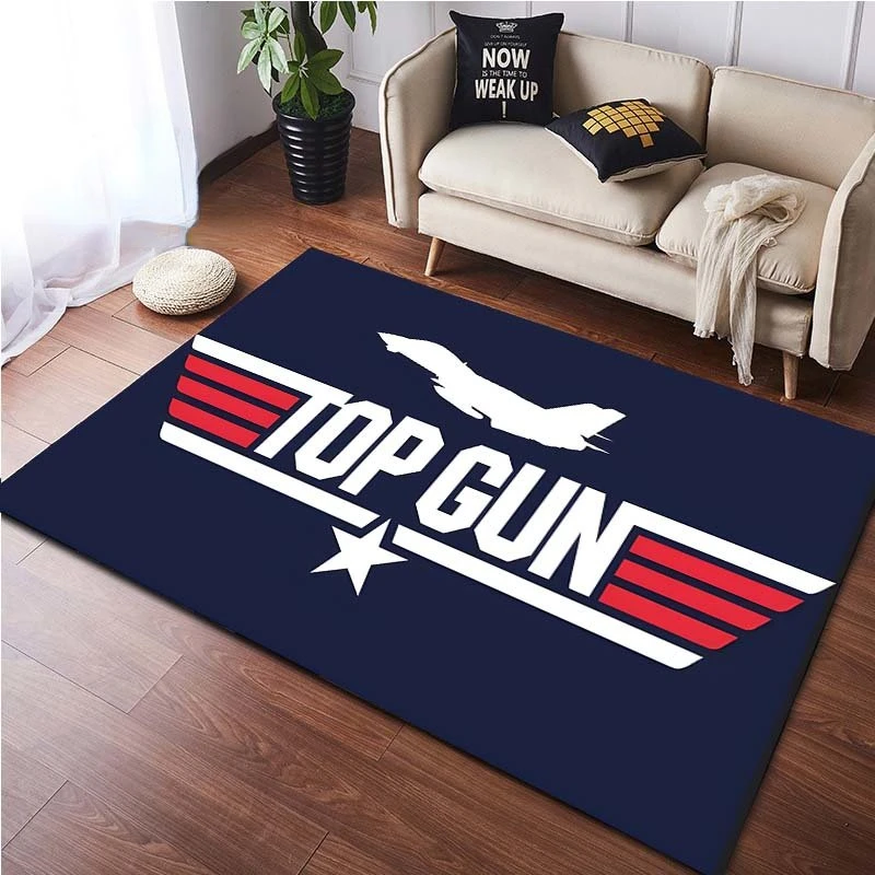 Top Gun Fighter Tom Cruise Carpet for Living Room Home Decoration Bedroom Bedside Floor Mat Non-Slip Corridor Balcony Rugs