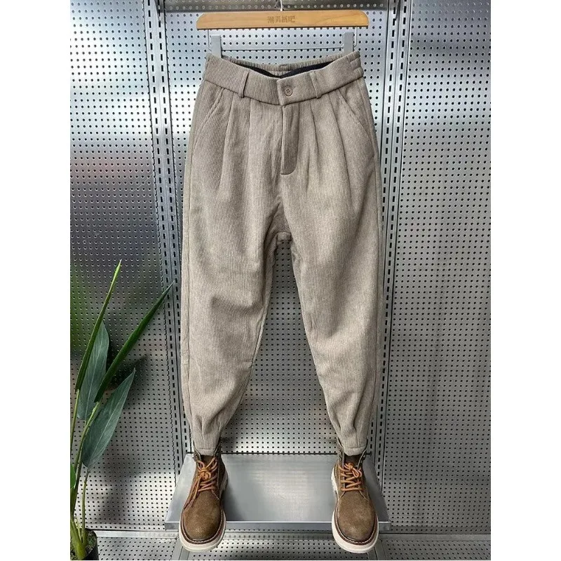 

Autumn Winter New Thickened Corduroy Pants Versatile Handsome Loose Casual Pants Leggings for Men