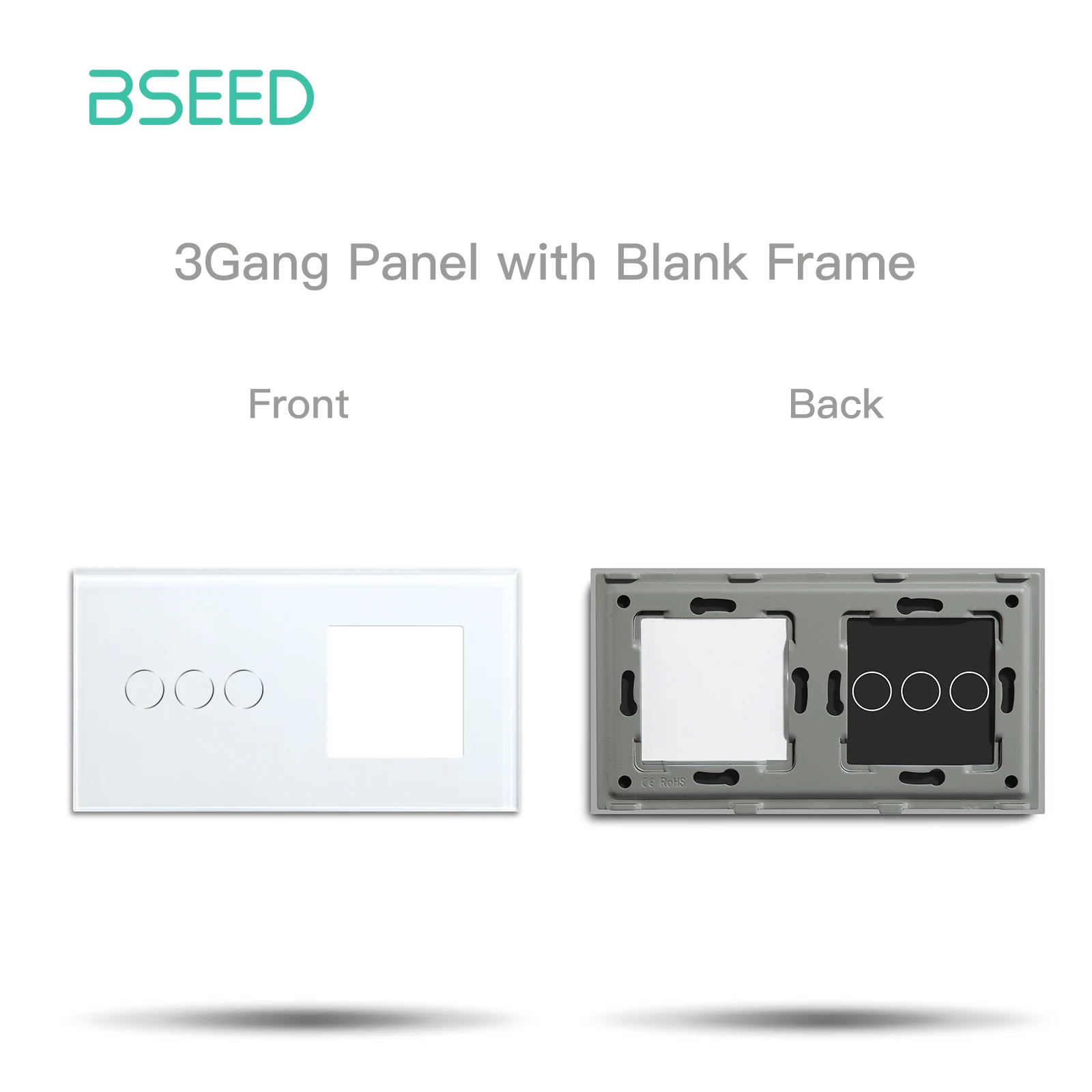 BSEED Zigbee 1/2/3Gang Touch Schalter 1/2/3Weg Funktion Basis EU Buchse Smart Stecker Glas Panel Buchse Rahmen DIY Kostenlose Kombinieren 10