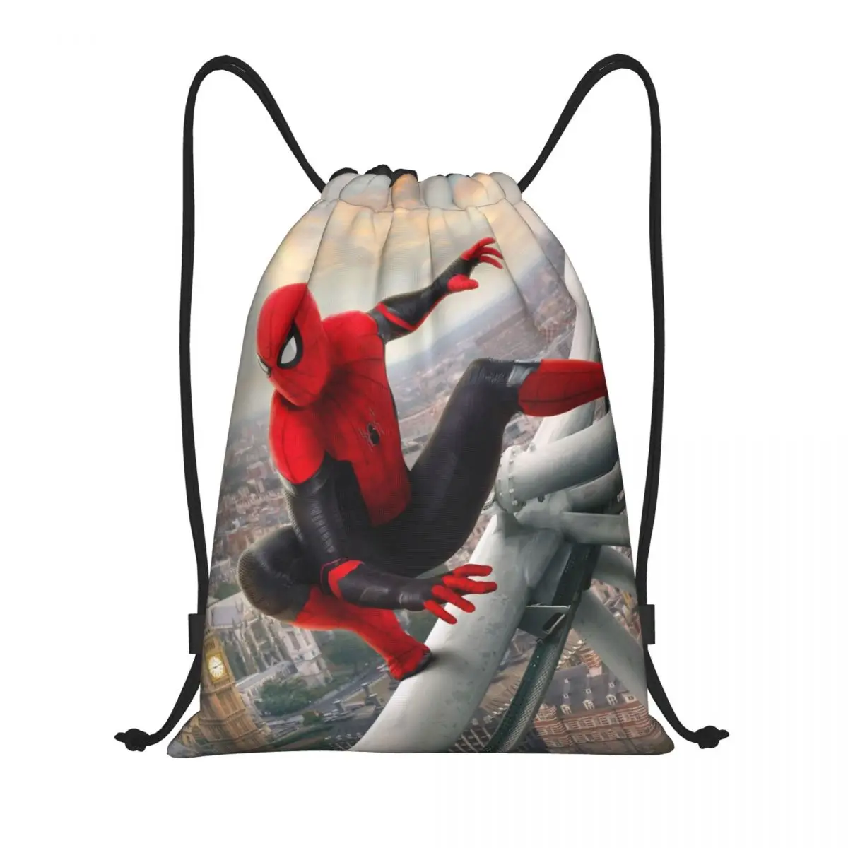 Custom Patroon Logo Trekkoord Tas Spider Man Reizen Rugzak Student Opbergtas Schooltas ꦫ