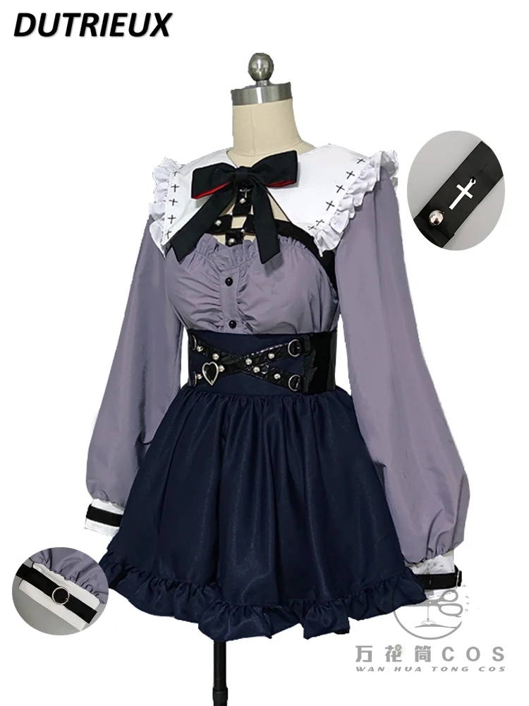 Conjunto de 2 piezas para mujer, ropa de cosplay de estilo japonés, trajes casuales de moda, Top de manga larga y falda, primavera y otoño