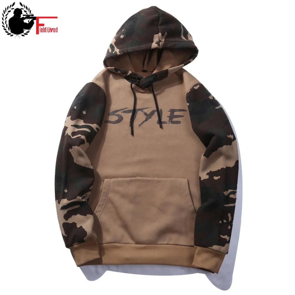 

EU Size Autumn Men One Piece Hoodie Camouflage Hooded Sweatshirt 2023 Long-sleeved Pullovers Fashion Camo Patchwork Hoodies Male