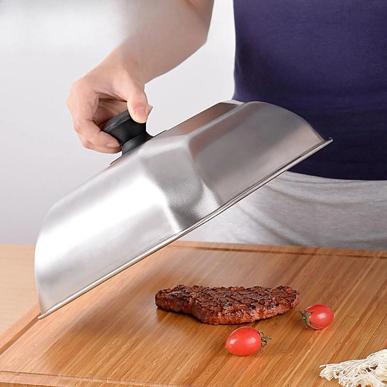 

Rectangular Basting Cover Griddle Accessories Steaming Cover for Burgers BBQ