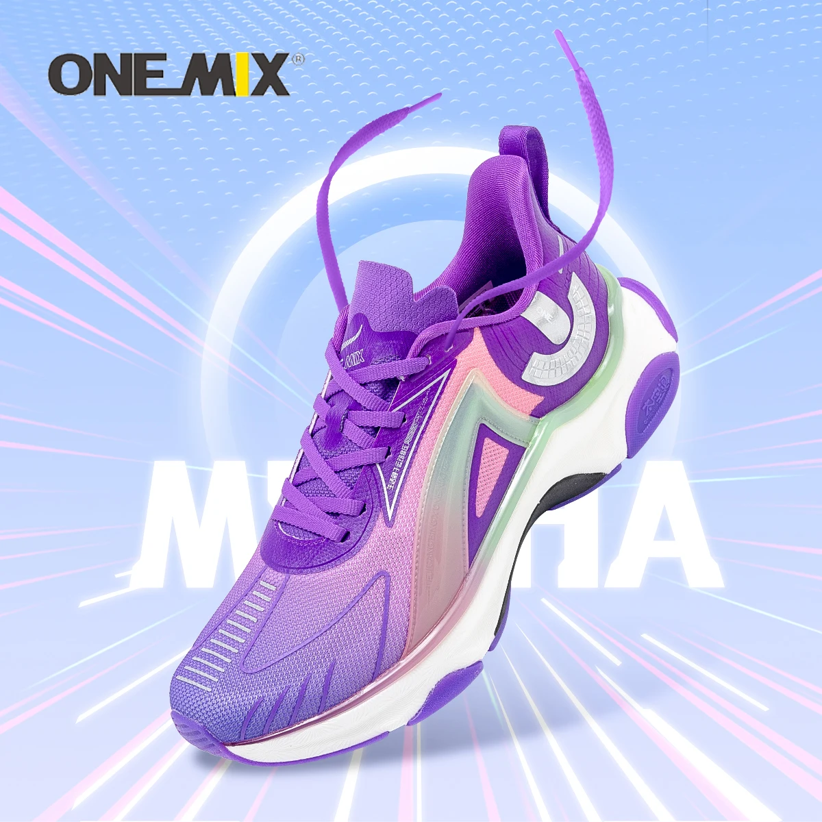 ONEMIX 2023 Red Cushion Sneakers Running Shoes for Men Breathable Wear-resistant Walking Training Fitness Jogging Shoes Women