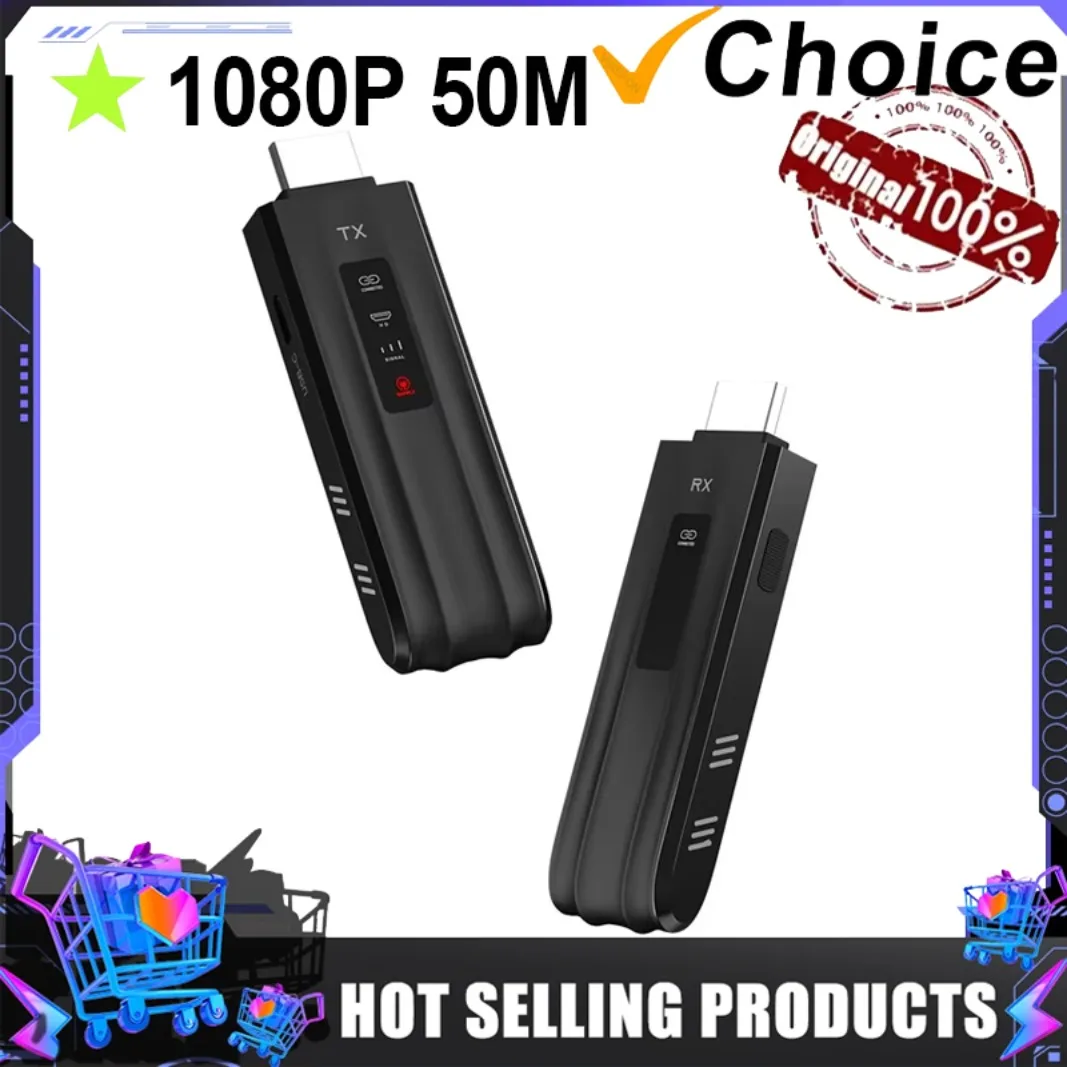 

50M 5G 1080P Wireless HDMI-Compatible Video Audio Transmitter Receiver Extender Display Adapter Dongle for TV Monitor Projector