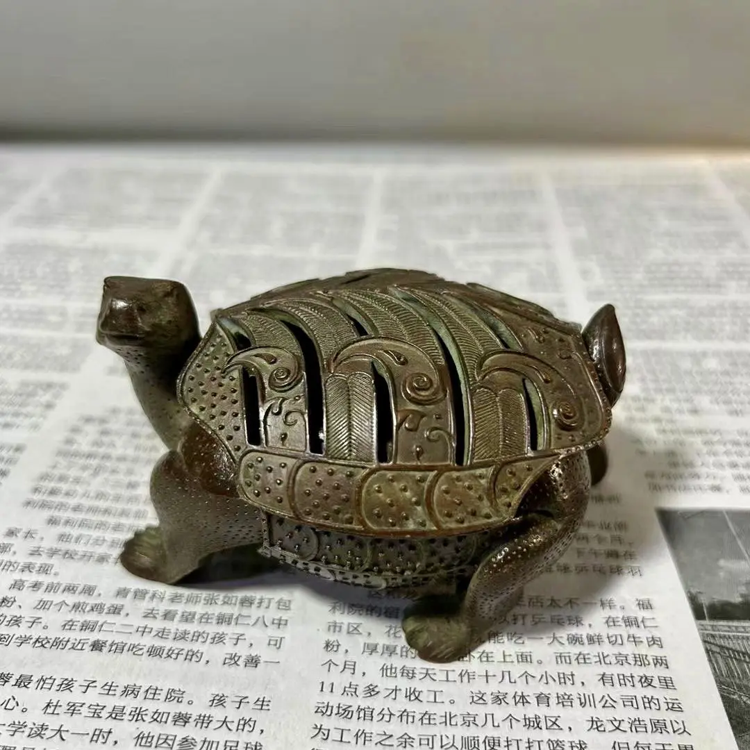 Incense burner bronze with cover longevity tortoise tea pet lovely turtle  home decor