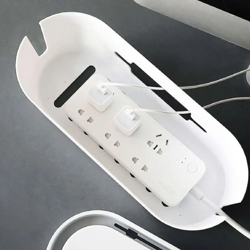 Настольный органайзер для кабелей, коробка большой емкости, органайзер для шнура, коробка для рабочего стола с защитой от поражения электрическим током под настольным шнуром