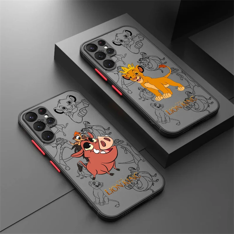 

Disney The Lion King Cute Frosted Translucent For Samsung A53 A52 A33 A32 A51 A71 A21S A13 A73 A50 A22 A12 5G Back Phone Case
