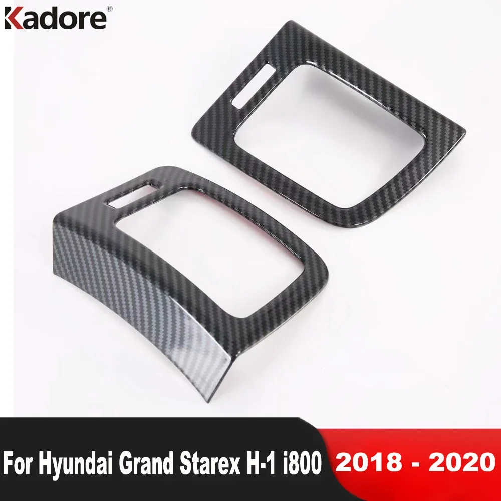 

For Hyundai Grand Starex H-1 i800 2018 2019 2020 Carbon Car Front Side Air Condition Vent Outlet Cover Trim Interior Accessories