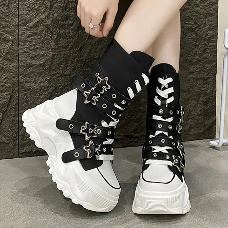 New Rock Platform Y2K Boots Women Summer 2026 Gothic Metal Star