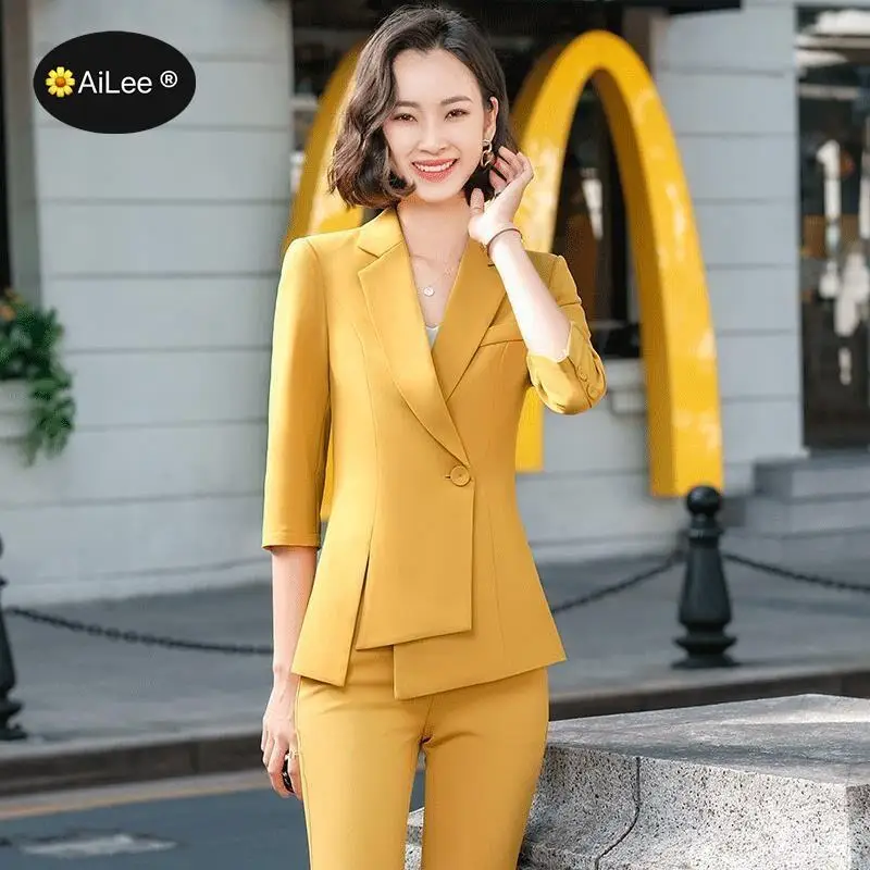 Designer Lady High Street Blazer Pants Suit Set Cutout Split Irregular Coat Women Slim Jacket Formal Tuxedo Oversize Outerwear