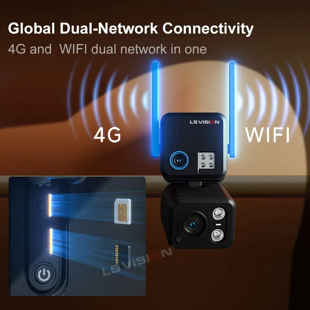 AOV 4G & WiFi Solar IP PTZ Camera 4K Dual-lens Dual-screen Solar Powered Battery PTZ Camera Ai Humanoid Detection Cctv Camera