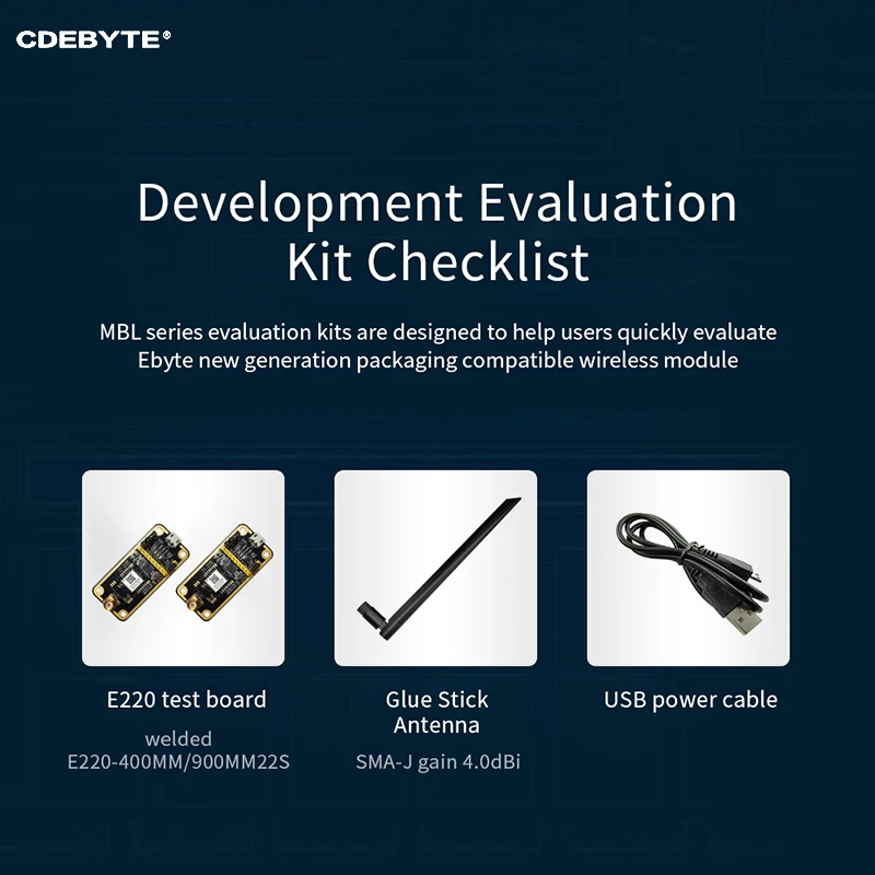 433MHz 868MHz 915MHz Lora Wireless RF Module Test Board Kit E220-400MBL-02 E220-900MBL-02 Low Power 22dbm 6KM Smaller Size