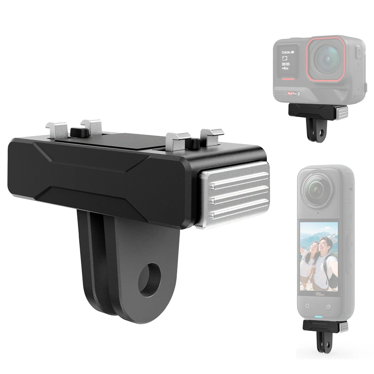 حامل محول مغناطيسي لـ insta360 X5/Ace Pro/Ace Pro 2 قاعدة خفيفة الوزن مع لوحة مضادة للانزلاق تركيب مجاني