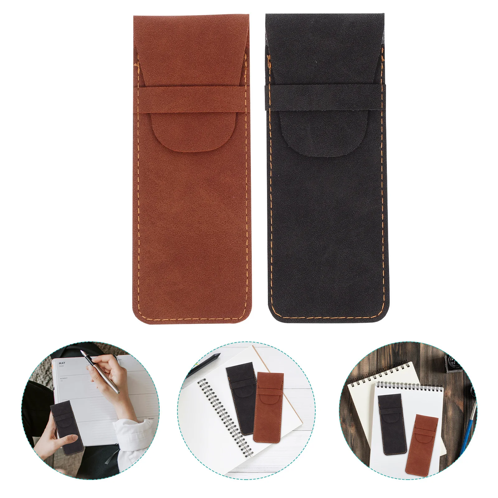 

2Pcs Pen Pouch Bag Two Pen Sleeve Organizer Protective Cover for Fountain Ballpoint Pens Lightweight Easy Carry College Office