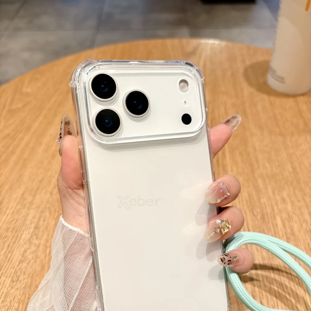 Crossbody-Lanyard-Klarsicht-Handyhülle für iPhone 18 17 16 15 14 13 12 11 Pro Max XR Xs 7 8 Plus Stoßfeste Silikon-Soft-TPU-Hülle – Detail 17