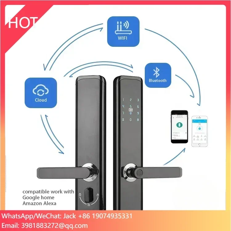 Front Wood Door Smart Locks Tuya App Remote Control Apartment Security Digital Door Lock