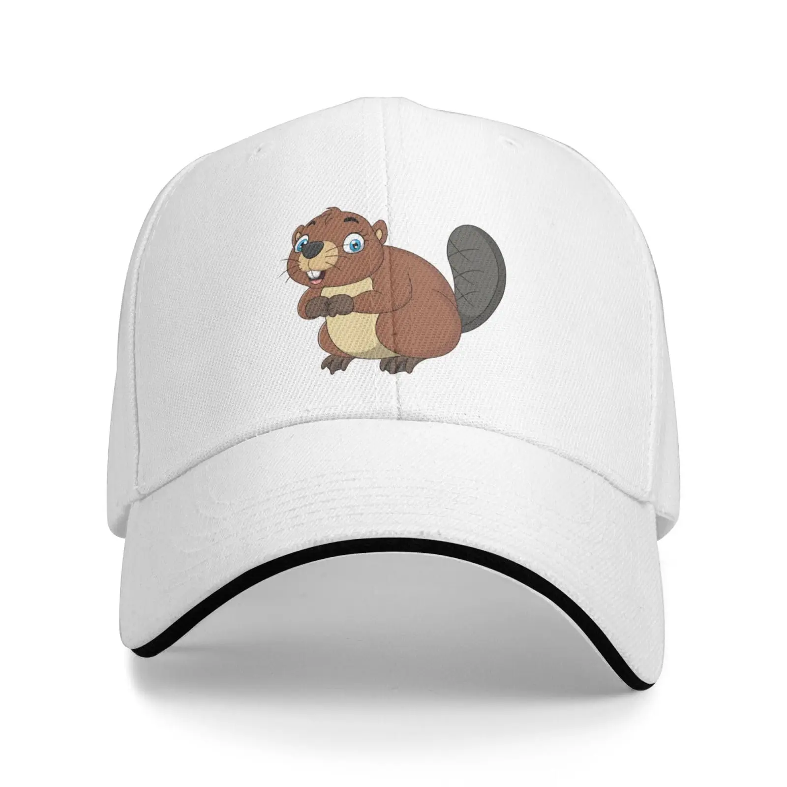 Cartoon Happy Beaver Baseball Cap Women Men Hat Adjustable Outdoor Baseball Caps Sun Hat