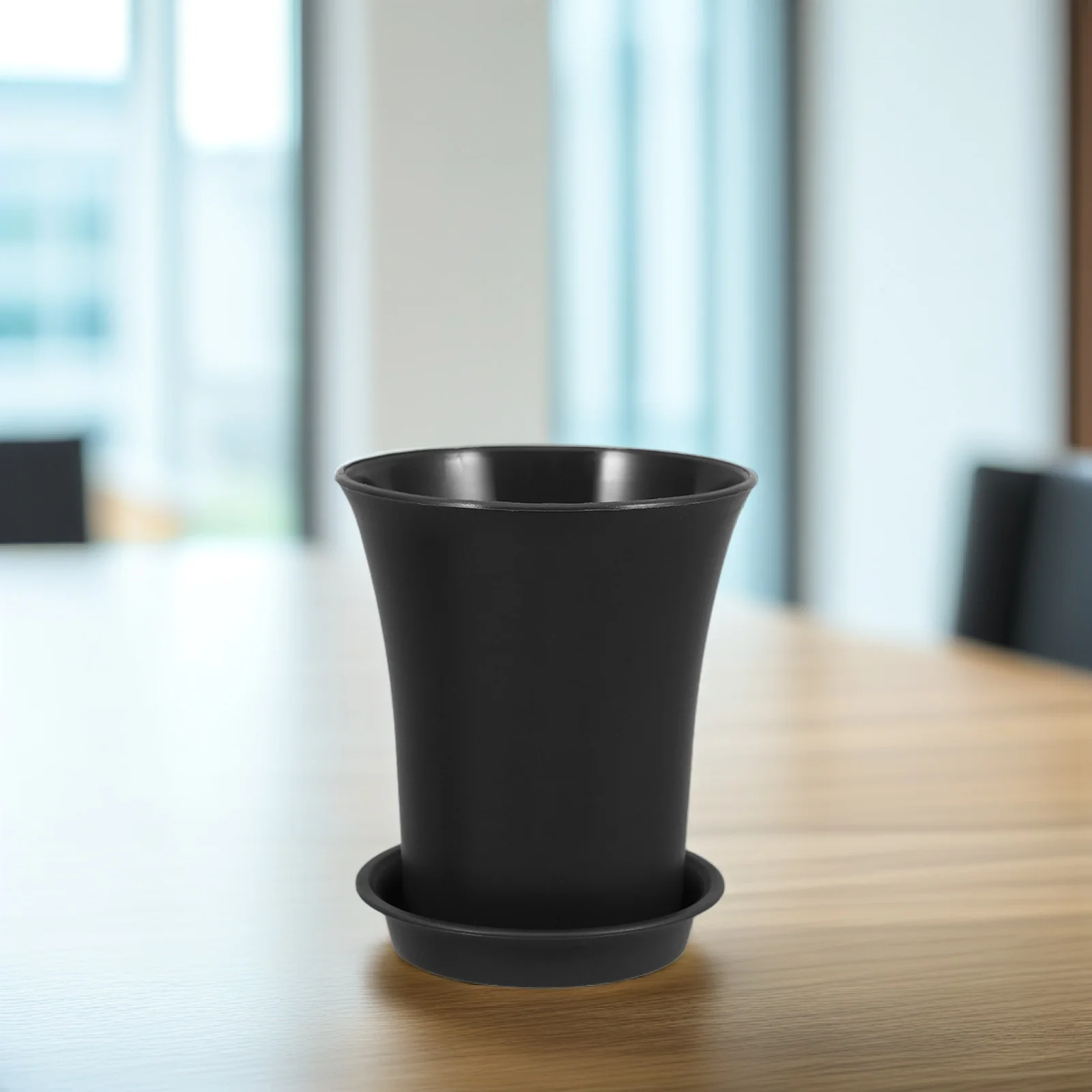 

10Pcs Small Plastic Plant Pots 10Cm with Saucer for Indoor Outdoor Use Modern Round Planter for Herbs Flowers and Succulent