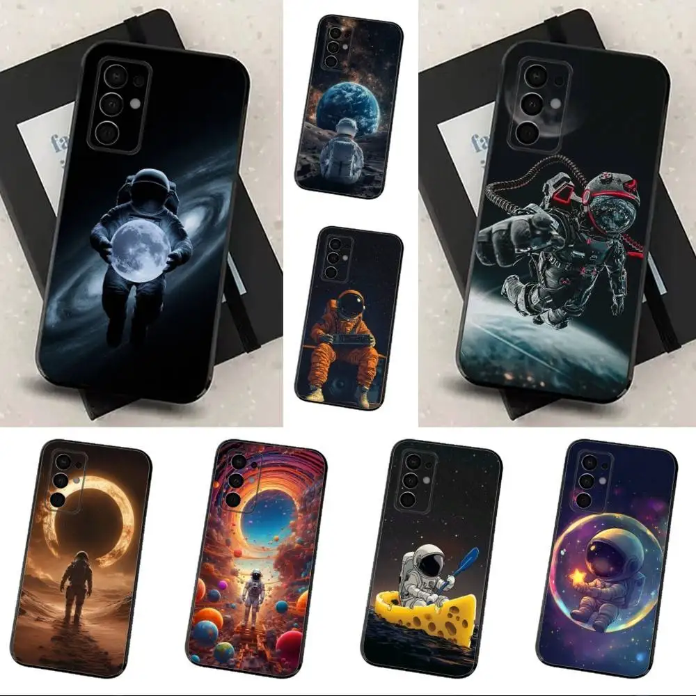 

Universe Art Astronaut For Samsung Galaxy A73,31,8,9,52,J7,22,Note,72,41,71,53,32,Soft Black Silicone Cover Case