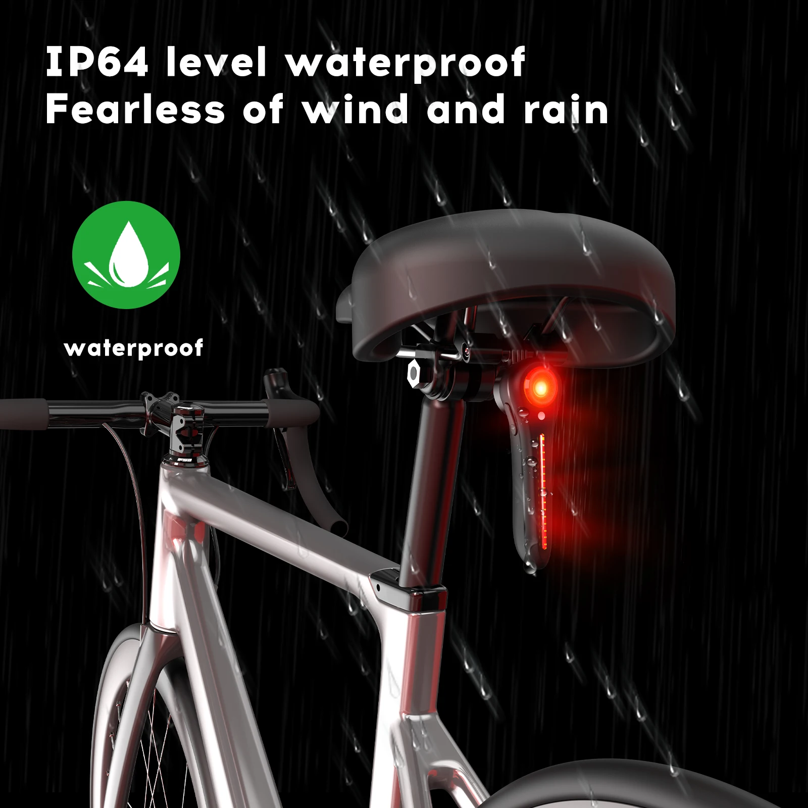 Bike Rear Light Photon Drop Warning Lamp Waterproof Rechargeable LED Bicycle Taillight MTB Road Bike Cycling Photondrop Light