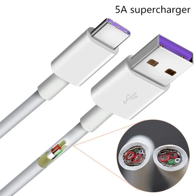 Original 100/200CM SuperCharge Type C Cable 5A Fast Charging Data