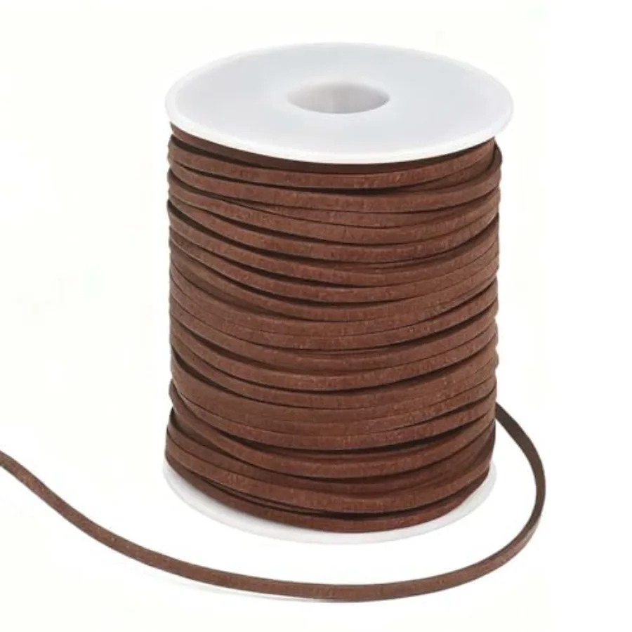 Faux Suede Leather Cord for Jewelry Making Flat Leather String Roll 50 Yards Suede Lace Cord for Crafts DIY Beading Bracelet Ne