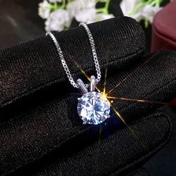 Huitan Cute Necklace for Girls Inlaid AAA Cubic Zirconia Stone Simple Stylish Women Accessories Daily Wear Party Jewelry Gifts
