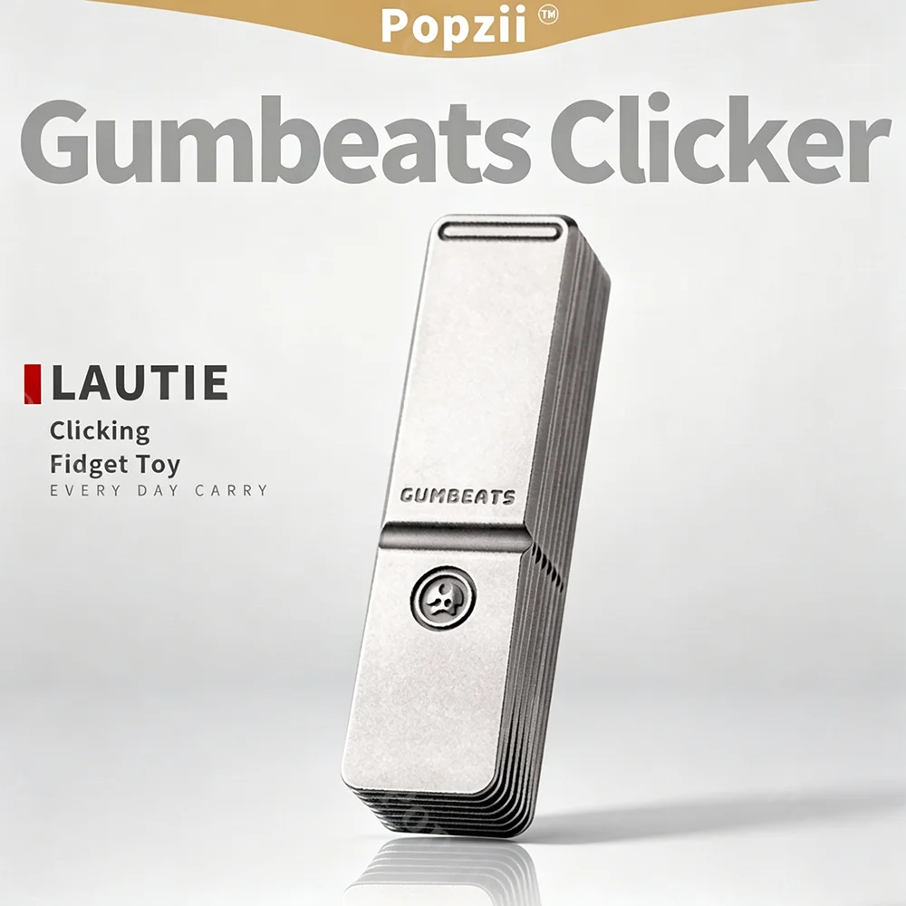 LAUTIE Gumbeats Clicker Magnetic Fidget Toy Spy Wars Series Clicking Fidget Toy Stainless Steel Zirconium Stress Relief Toy