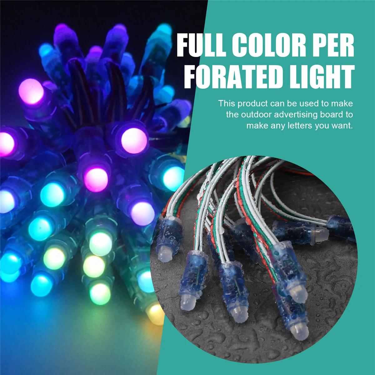 N82R 500Pcs 12mm WS2811 Módulo de luz de pixel LED colorido DC5V IP68 à prova d'água RGB 2811 1903 IC Digital LED Luz de Natal