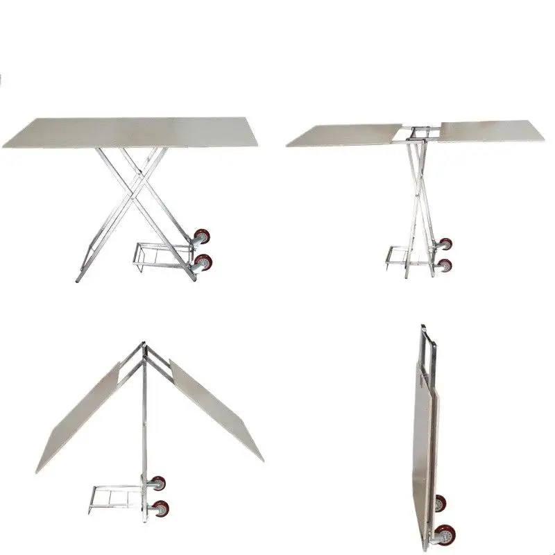 

Stall Stall Multifunctional Stainless Steel Stall Folding Table with Wheels Hand Cart Table Stainless Steel Shelf