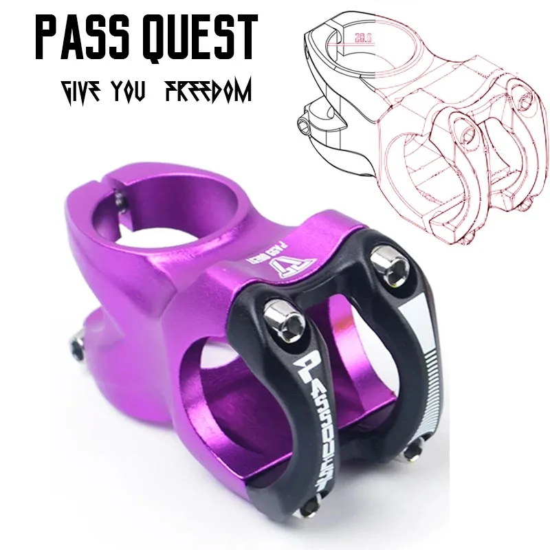 PASS QUEST 31.8mm 28.6mm Bicycle Stem 0 degree 45mm alloy Downhill Mountain Bike stem For ENDURO/DJ/AM/FR/DH MTB Bicycle Parts