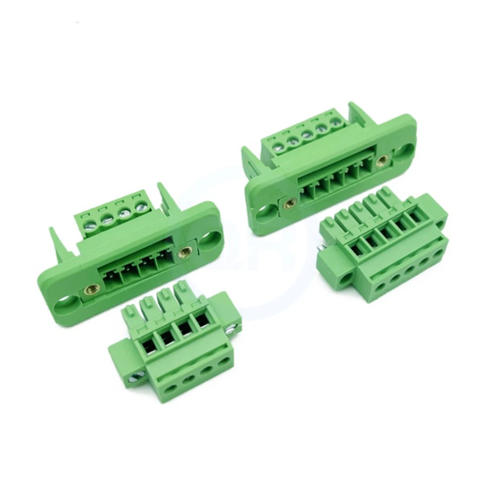 (5 pcs) 15EDGWC 3.81mm Plug-in Terminal Block KF 2EDGWC 15EDGKA/PM Upright KA Plug with Flange Retaining Frame 2-24Pin