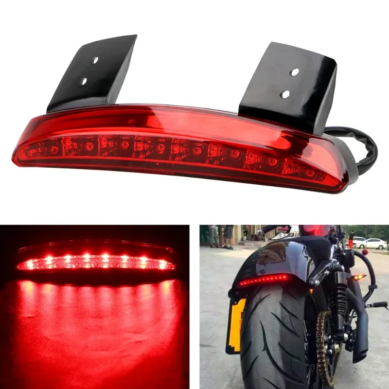

Customizable LEEPEE Bike Motorcycle Lights Rear Fender Edge Red LED Brake Tail light Cafe Racer For Moto Bike Touring Sportster