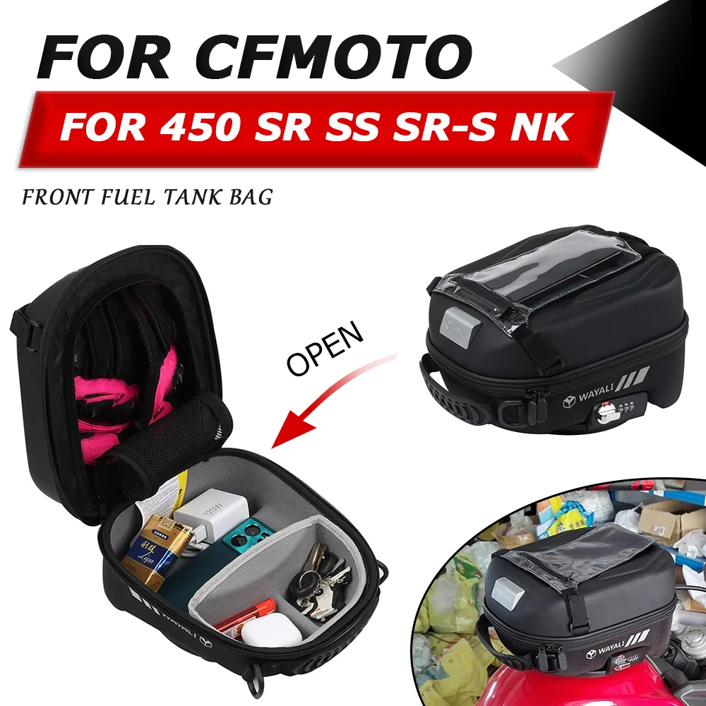 

Для CFMOTO 450SR 450SS NK 450 SR SS SR-S 450NK 450SR-S 2023 2024 аксессуары сумка для топливного бака водонепроницаемые сумки для гонок сумка Tanklock