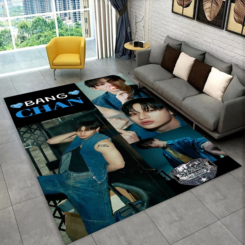 Kpop Bang Chan Stray Kids Music Carpet Rug for Playroom Bedroom Living Room Sofa Home Decor,kid Area Rug Non-slip Floor Mat