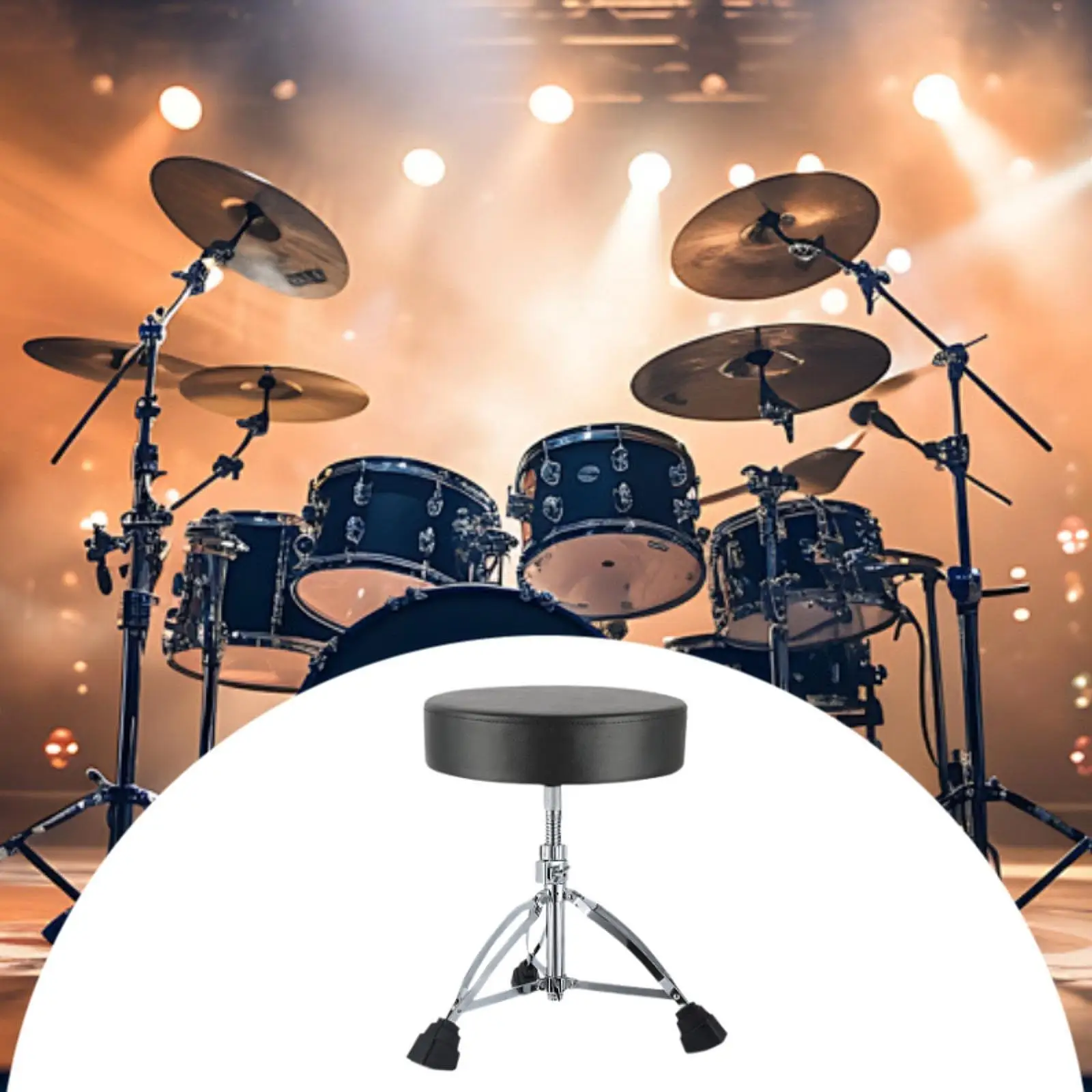 Drum Throne Drum Stool High Density Sponge Drummers Gifts Comfortable Strong Load Bearing Height Adjustable with Tripod Base