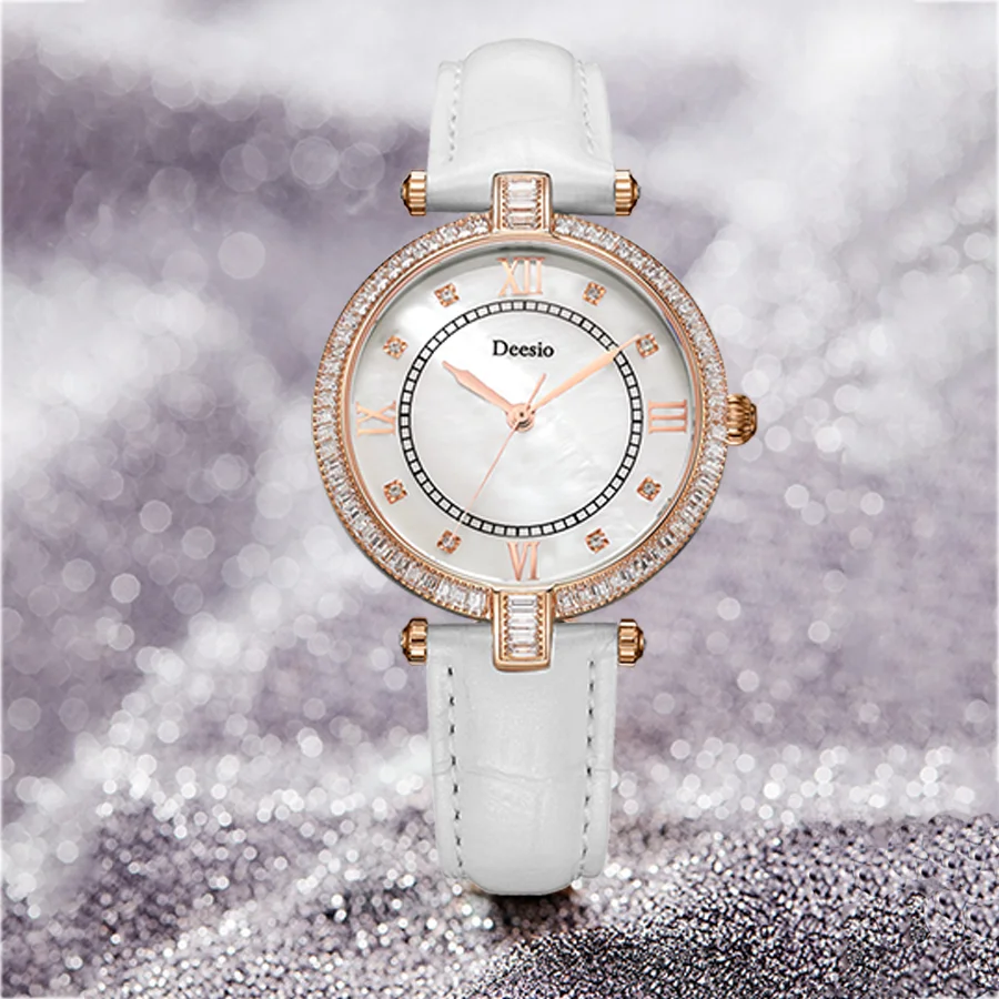 

Deesio Top Brand Design Luxury Ladies Quartz Watch Case Crystal Diamond Embed Waterproof Japan Movement Women's Watches Gifts