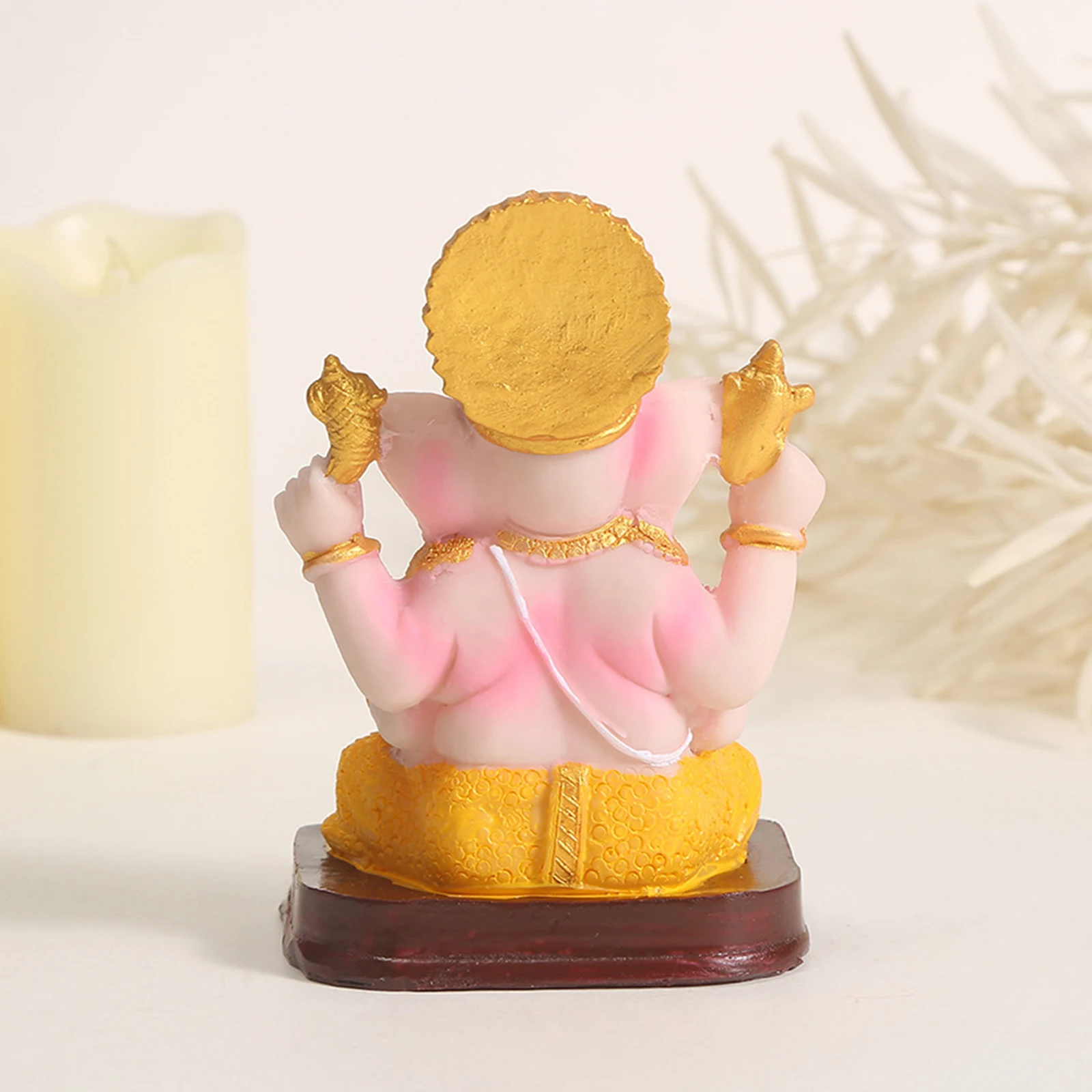 Ganesha Statue Resin Hindu Ganesha Elephant God Buddha Statue Blessing Lord Ganesh Sculpture Fengshui Figurines for Home Decor