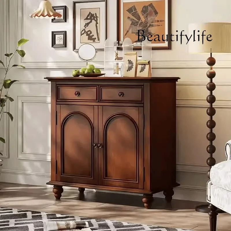 

Side cabinet retro old living room home kitchen storage retro foyer partition designer model