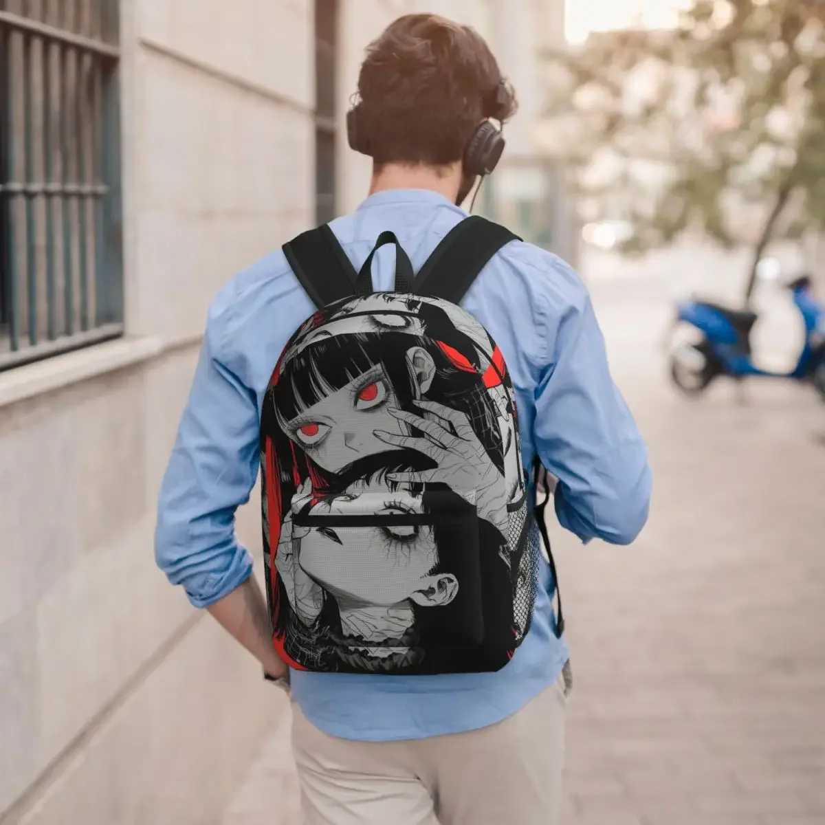 Junji Ito Tribute Poster Uzumaki Student Backpack School Bag Hiking Travel Daypack for Men Women Bookbag Shoulder Bags